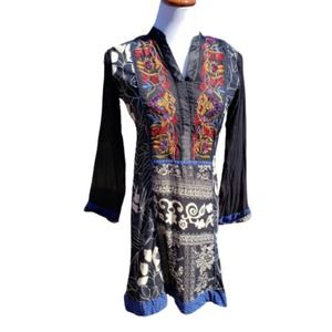 Dress Indian Embroidered Long Sleeved MEENA BAZAAR Sz L